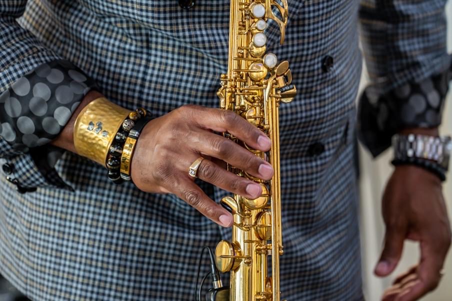MarQuis Devon Hunt with soprano saxophone